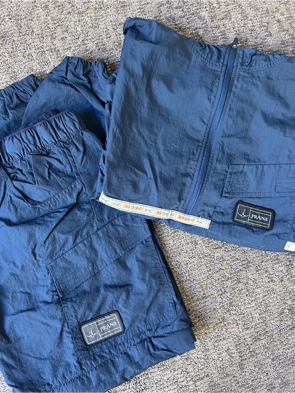 Prana Connector Convertible Jacket & Zip-Off Pants Set Navy - Size S (Unisex)